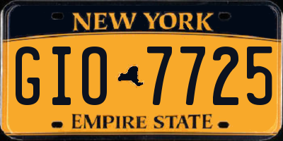 NY license plate GIO7725