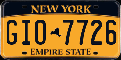 NY license plate GIO7726