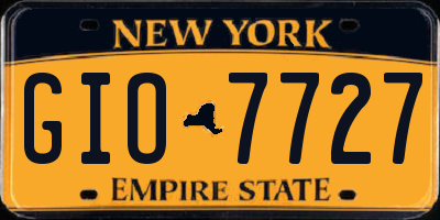 NY license plate GIO7727