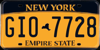 NY license plate GIO7728