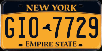 NY license plate GIO7729