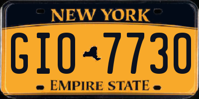 NY license plate GIO7730