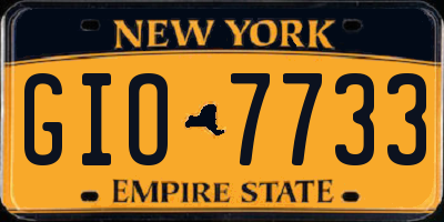 NY license plate GIO7733