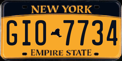 NY license plate GIO7734