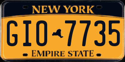 NY license plate GIO7735