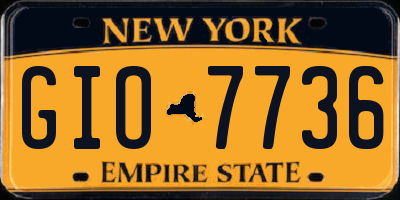 NY license plate GIO7736