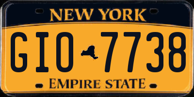 NY license plate GIO7738