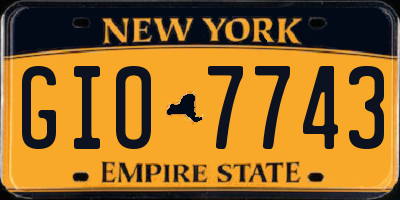 NY license plate GIO7743