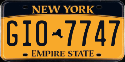 NY license plate GIO7747
