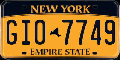 NY license plate GIO7749