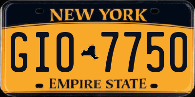 NY license plate GIO7750