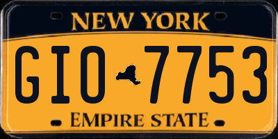 NY license plate GIO7753