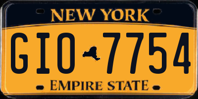 NY license plate GIO7754