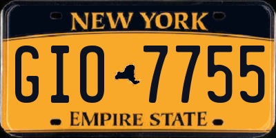 NY license plate GIO7755