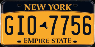 NY license plate GIO7756
