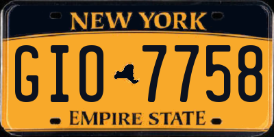 NY license plate GIO7758