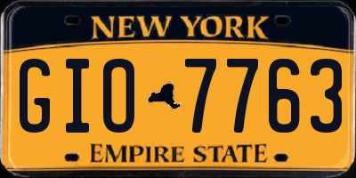 NY license plate GIO7763