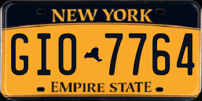 NY license plate GIO7764