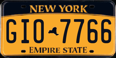 NY license plate GIO7766