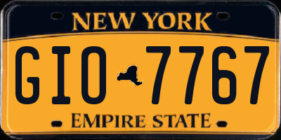 NY license plate GIO7767