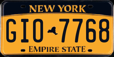 NY license plate GIO7768