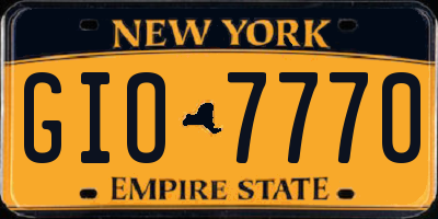 NY license plate GIO7770