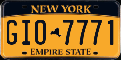 NY license plate GIO7771