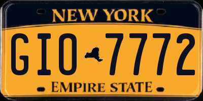 NY license plate GIO7772