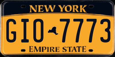NY license plate GIO7773