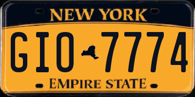 NY license plate GIO7774