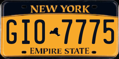 NY license plate GIO7775