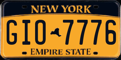NY license plate GIO7776