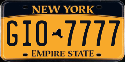 NY license plate GIO7777