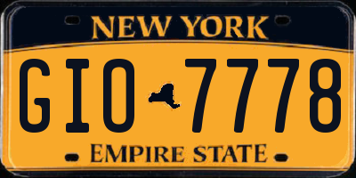 NY license plate GIO7778