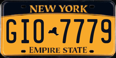 NY license plate GIO7779