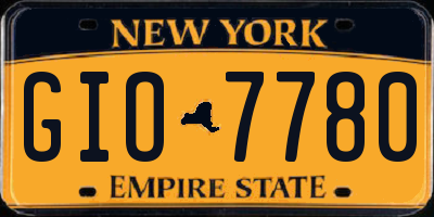 NY license plate GIO7780