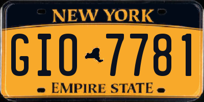 NY license plate GIO7781
