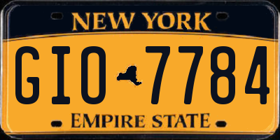 NY license plate GIO7784