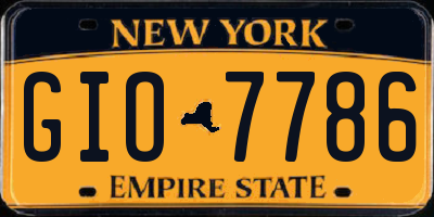 NY license plate GIO7786