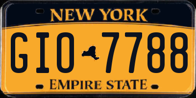 NY license plate GIO7788