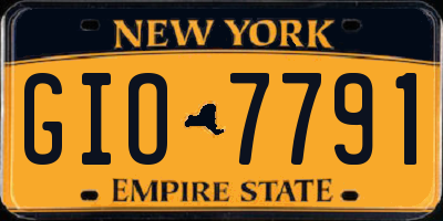 NY license plate GIO7791