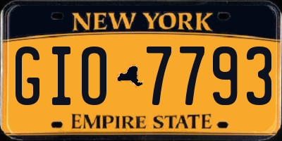 NY license plate GIO7793