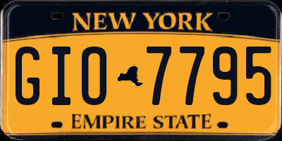 NY license plate GIO7795