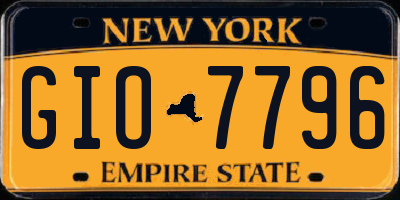 NY license plate GIO7796
