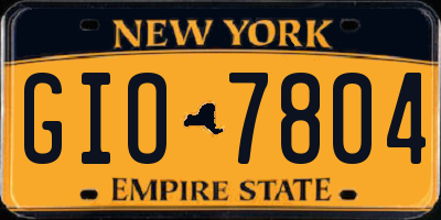 NY license plate GIO7804