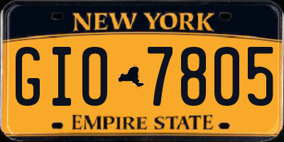 NY license plate GIO7805