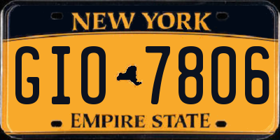 NY license plate GIO7806