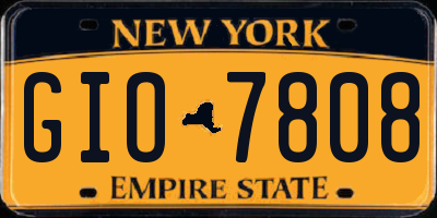 NY license plate GIO7808
