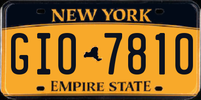 NY license plate GIO7810