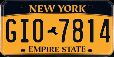 NY license plate GIO7814